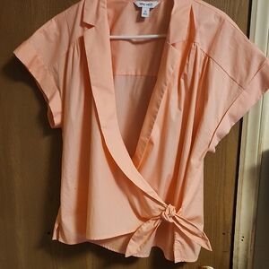 Nine West Coral Tie-Front Blouse